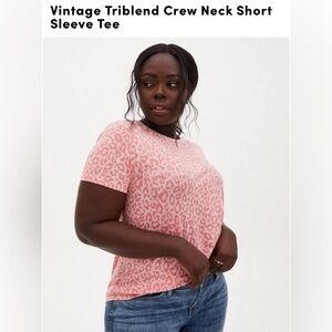 Vintage Triblend Crew Neck Short Tee Shirt